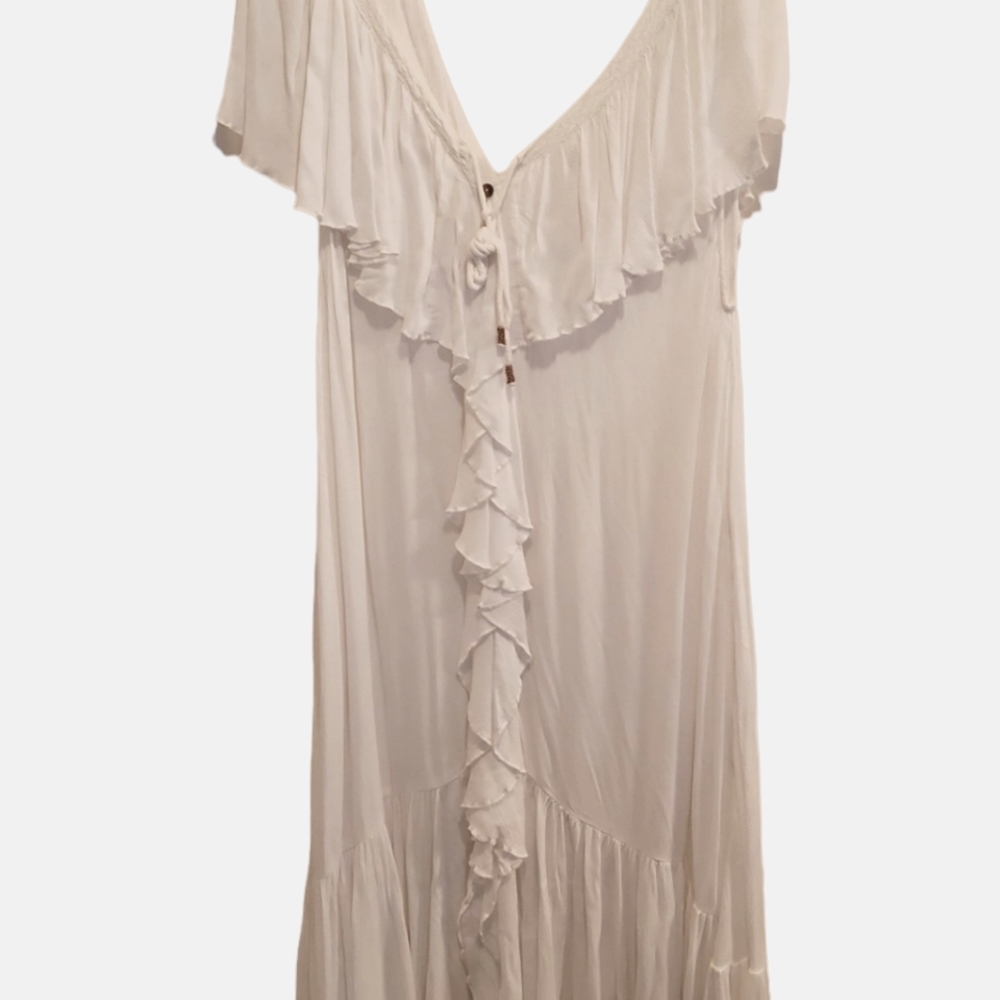 Free People Endless Summer Ruffle Dreamy Mind Float Maxi Dress L